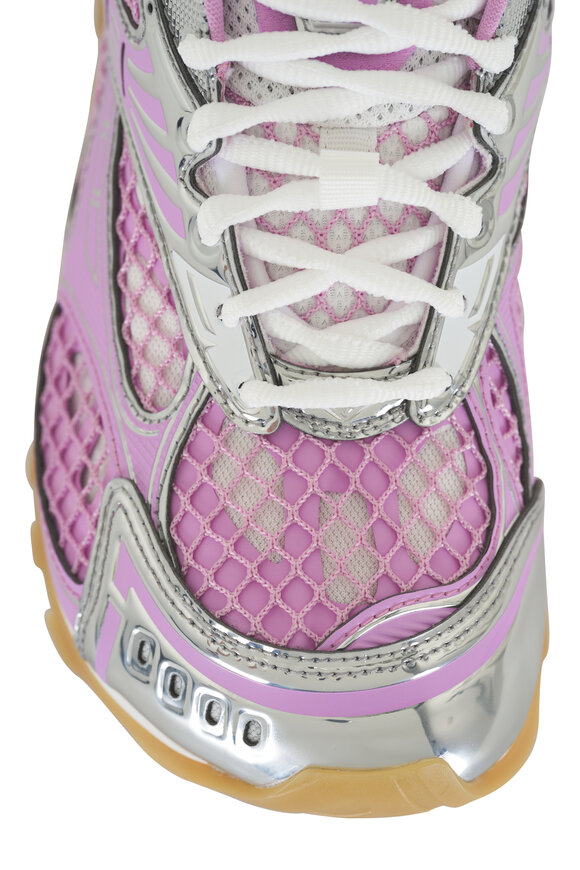 Bottega Veneta - Orbit Gloss & Silver Technical Fishnet Sneaker