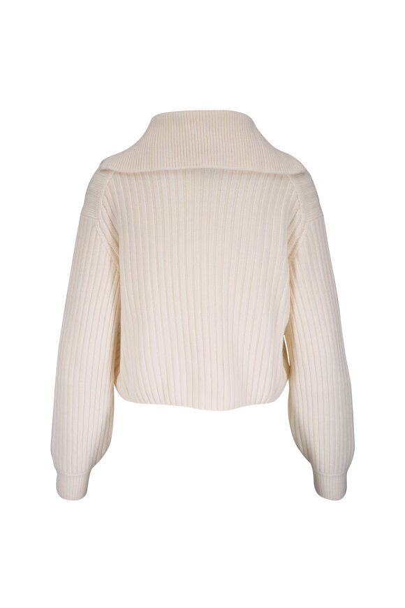 Loro Piana Yarrow White Titanium Cashmere Half Neck Pullover - view 2