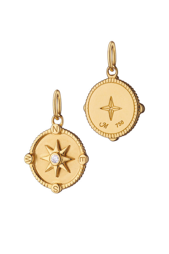 Monica Rich Kosann "Adventure" Mini Travel Compass Diamond Charm 