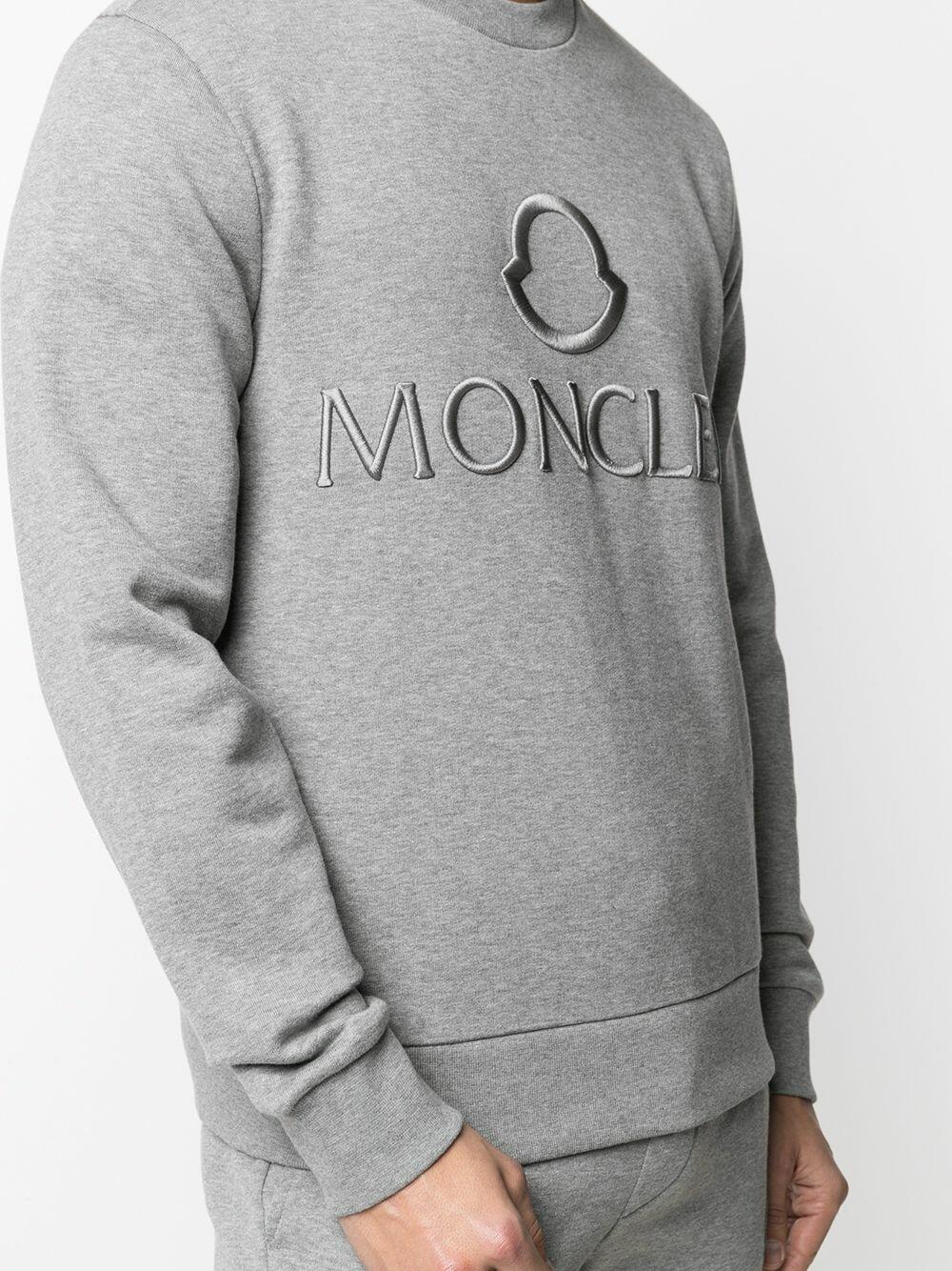 Moncler - Gray Logo Embossed Sweatshirt | Mitchell Stores