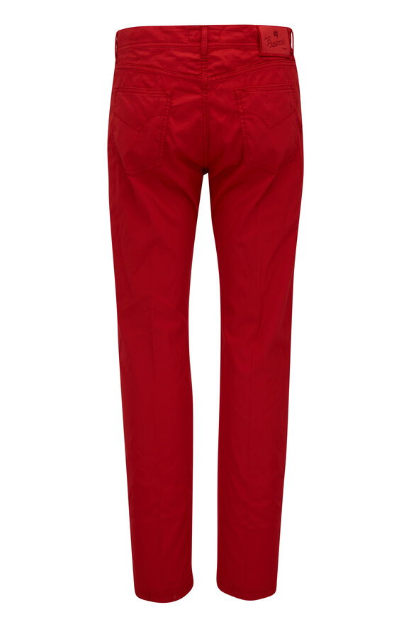 Marco Pescarolo - Red Cotton Blend Five Pocket Pant