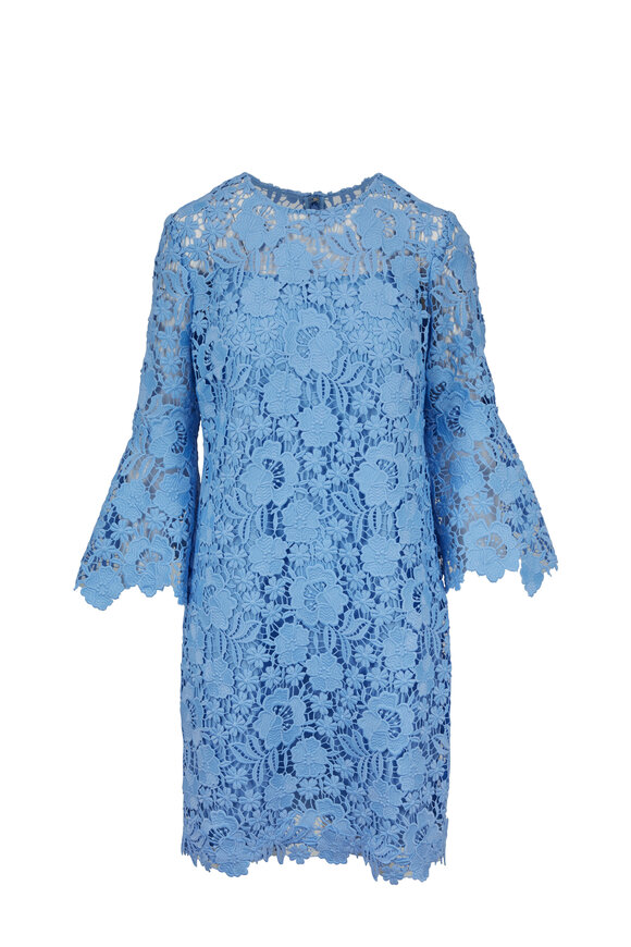 Lela Rose - Sky Blue Flutter Sleeve Tunic Dress