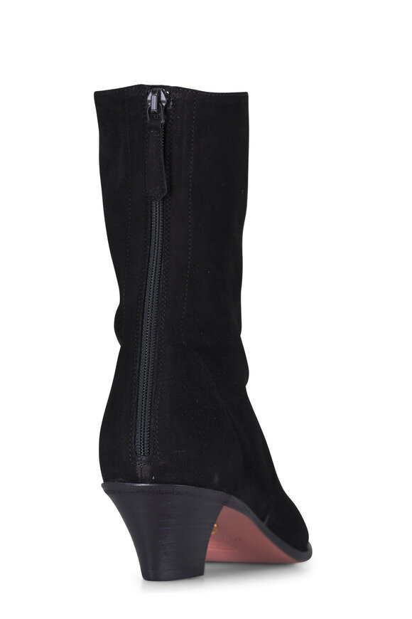 Aquazzura Brunswick Black Suede Bootie, 45mm - view 4