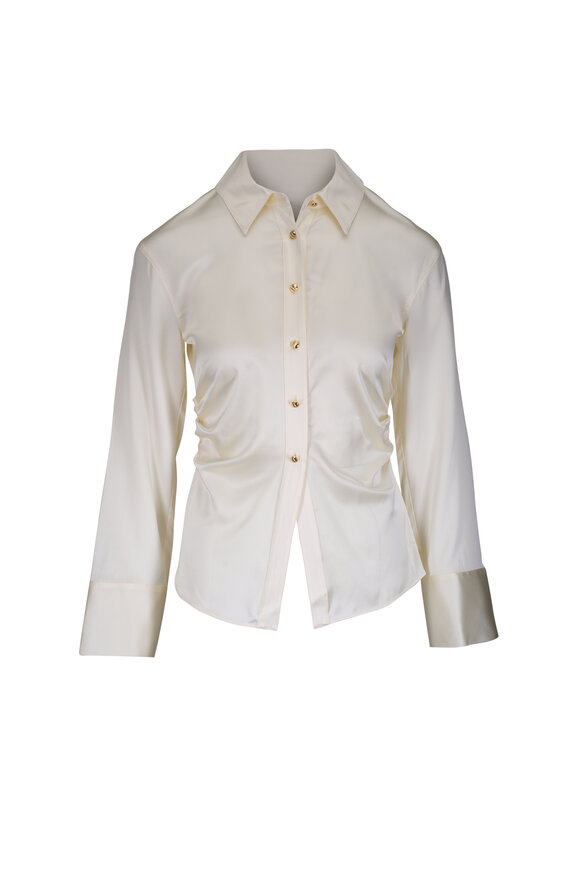 Veronica Beard Shiona Dove Button Up Blouse