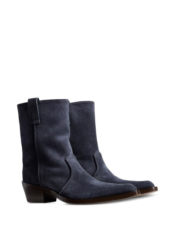 Khaite Clive Midnight Navy Suede Ankle Boot, 35mm - view 8