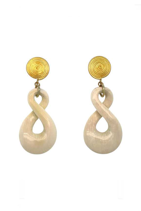 Ellen Hoffman 20k Gold Fossil Wooly Mammoth Earring - view 1