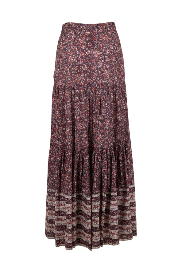 Veronica Beard - Serence Dark Plum Floral Skirt