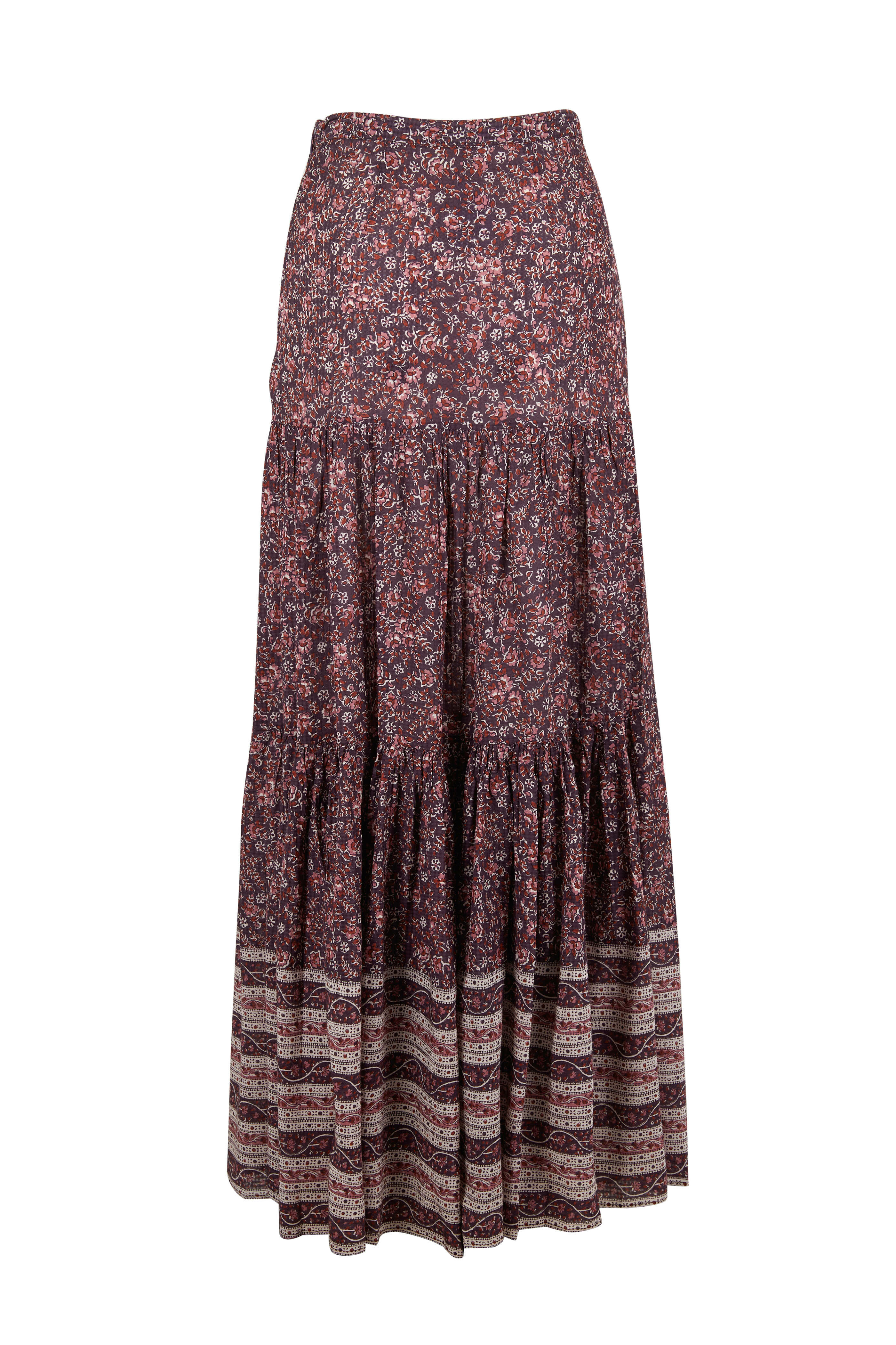 Veronica Beard - Serence Dark Plum Floral Skirt | Mitchell Stores