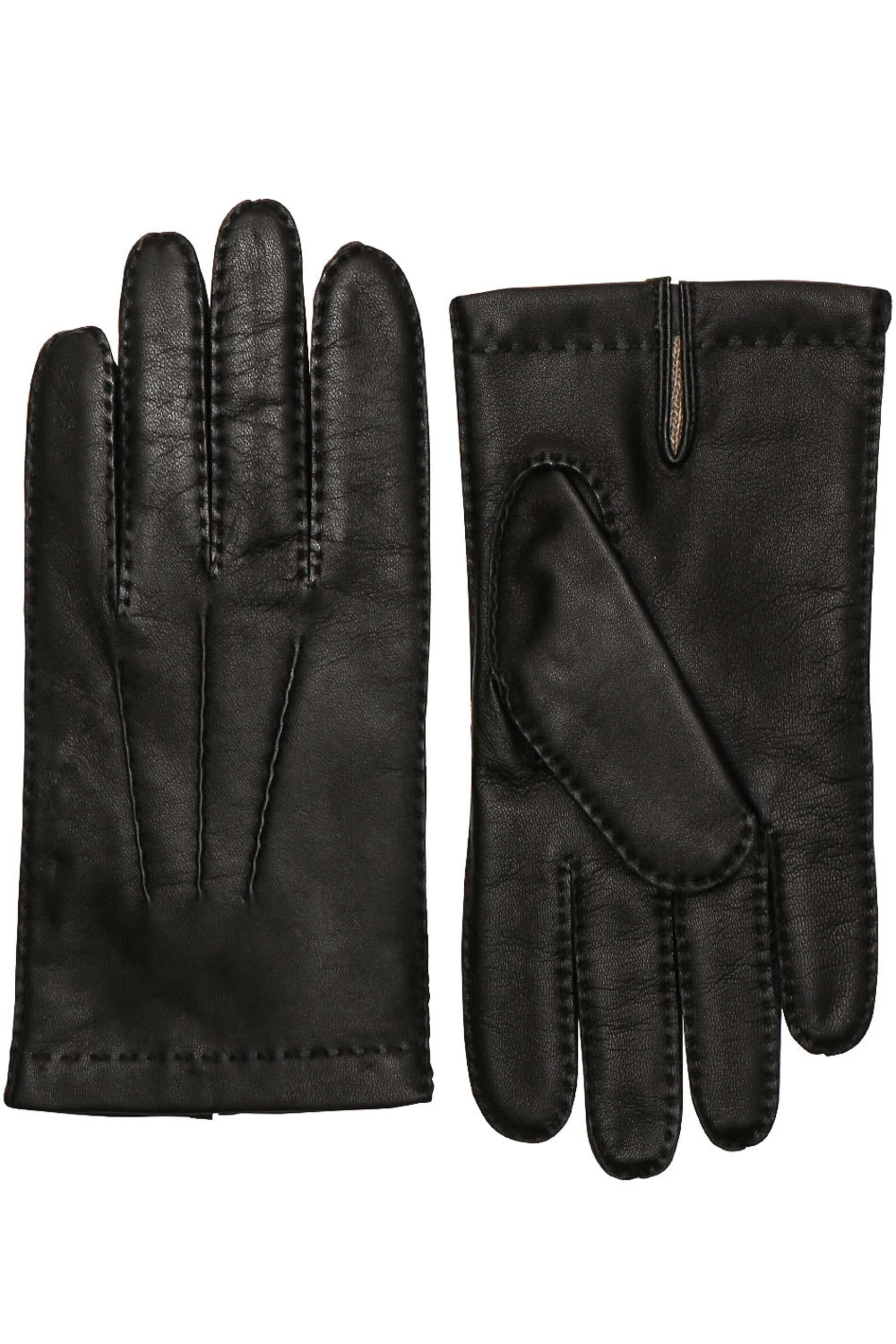 Dents - Black Cashmere Lined Touchscreen Leather Gloves