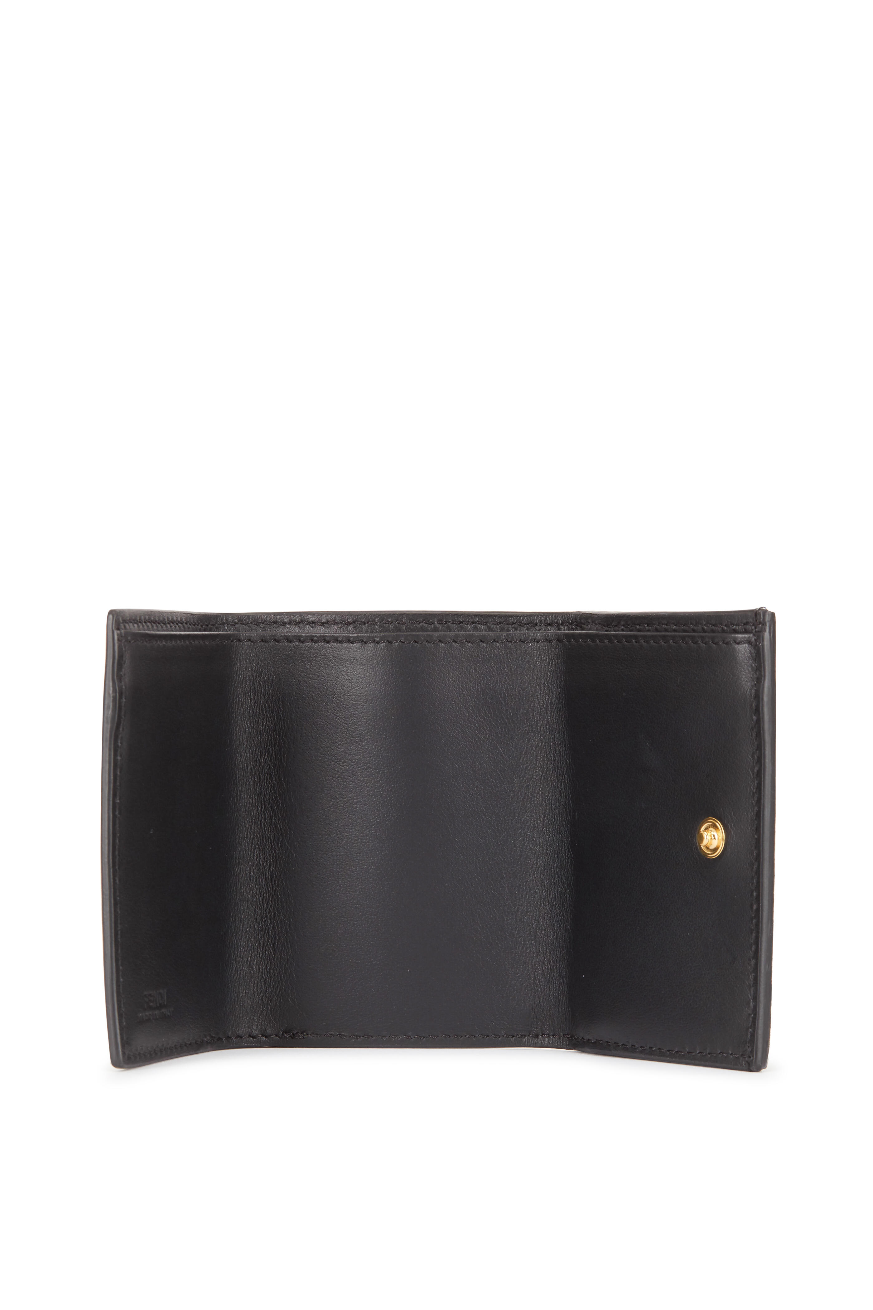 Fendi Micro Trifold Wallet Multicolor in Leather with Gold-tone - US