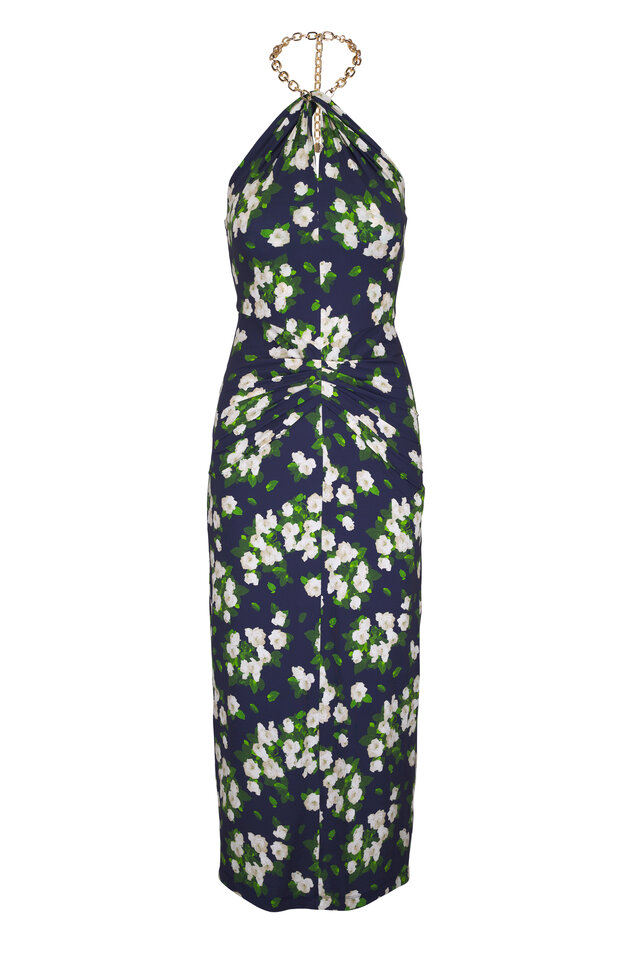 Scanlan Theodore - Navy Blue Crepe Knit Bodycon Dress