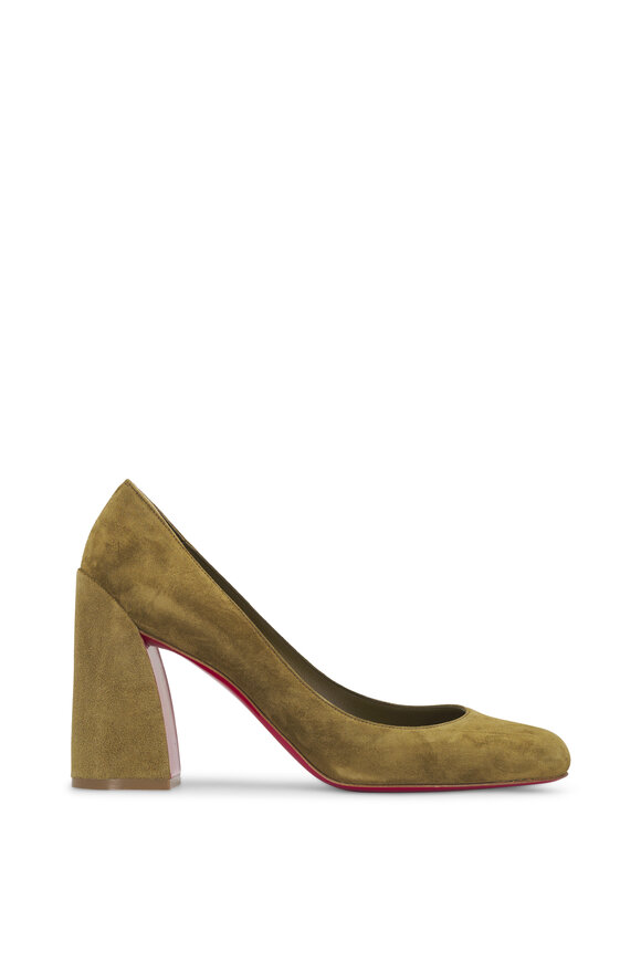 Christian Louboutin Miss Sab Bronze Velour Pump, 85mm - view 2