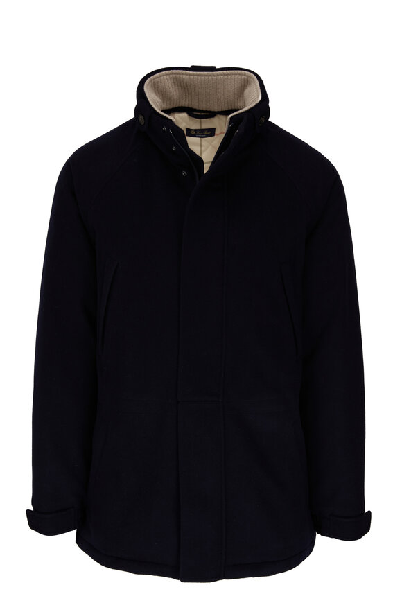 Loro Piana Icer Navy Cashmere Coat - view 3