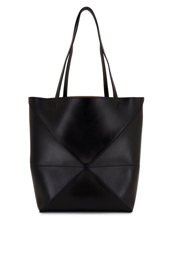 Loewe - Medium Puzzle Black Shiny Leather Tote