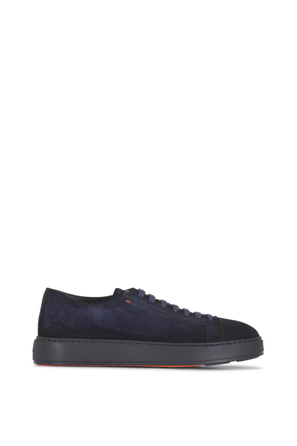Santoni Ford Navy Blue Suede Sneaker - view 3