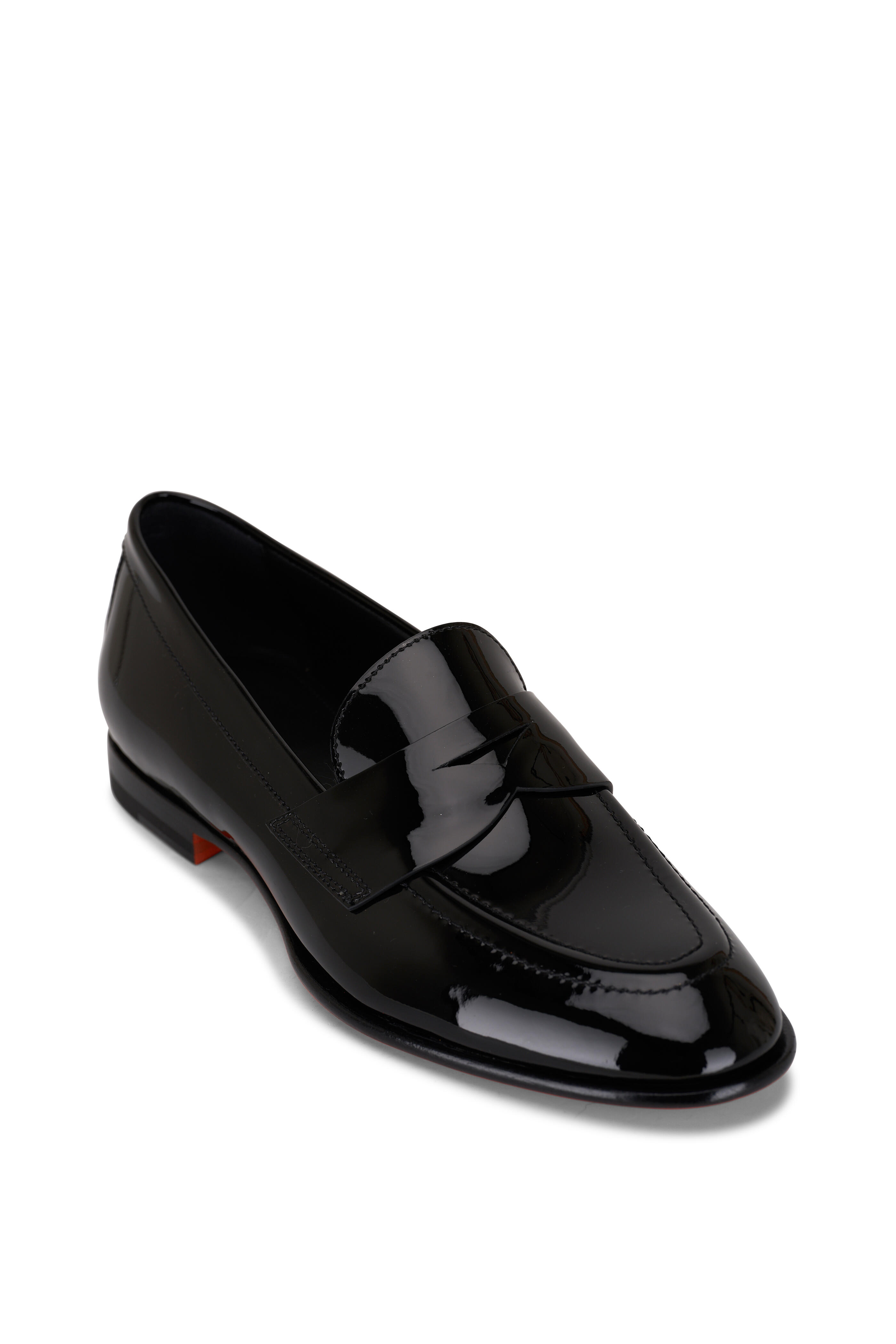 Santoni polished leather loafers - Black