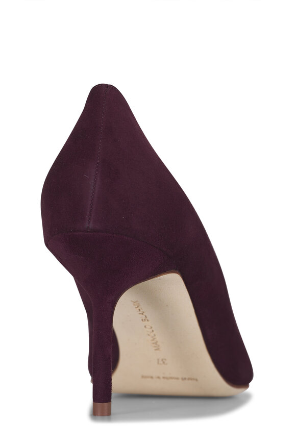 Manolo Blahnik BB Dark Red Suede Pump, 70mm - view 7