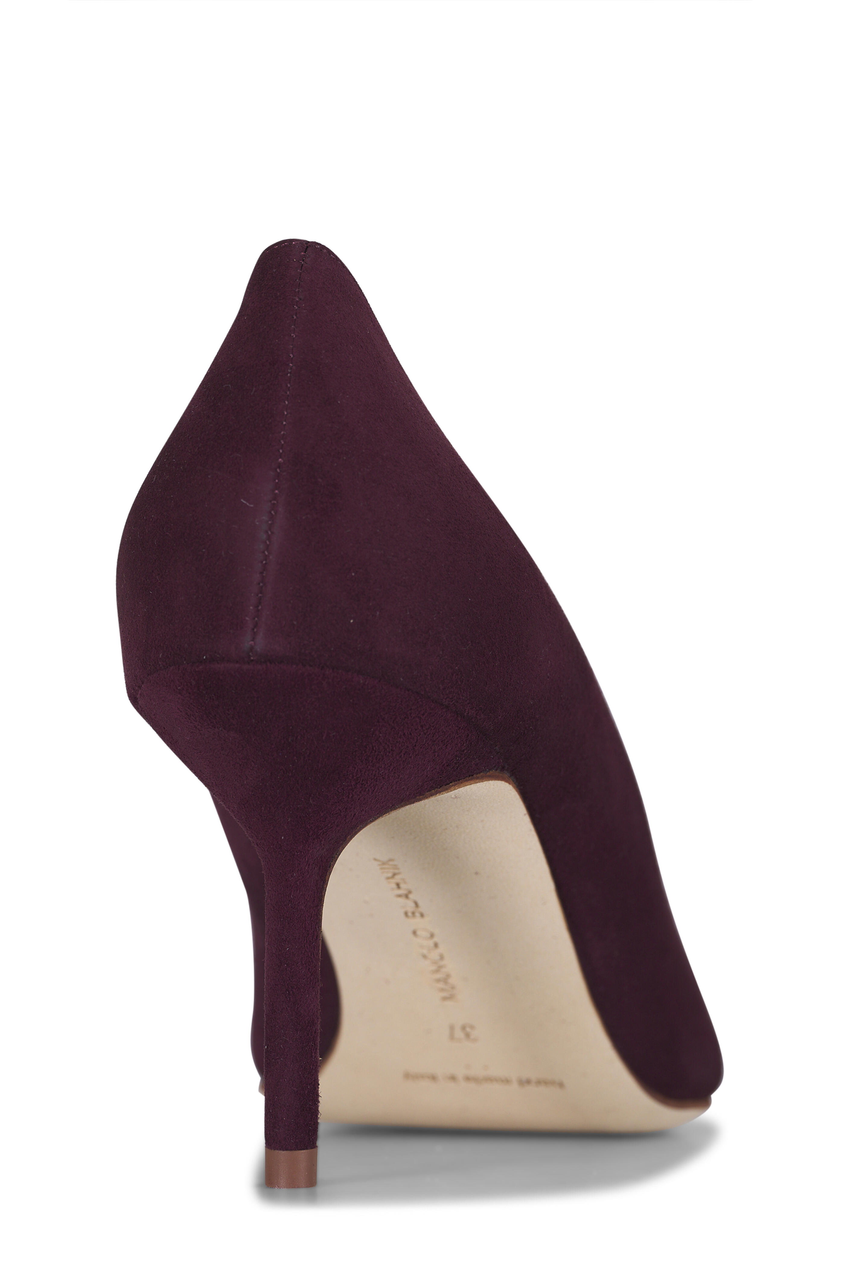 Manolo Blahnik - BB Dark Red Suede Pump, 70mm