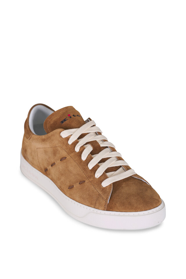 Kiton MENS Stitching Suede Low Top Brown Sneaker Kiton - Taupe Suede Sneaker | Mitchell Stores main image 4