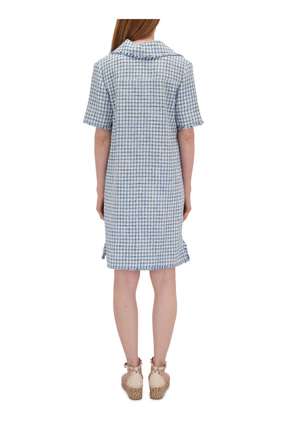 Etro - Light Blue & White Bouclé Tunic Dress