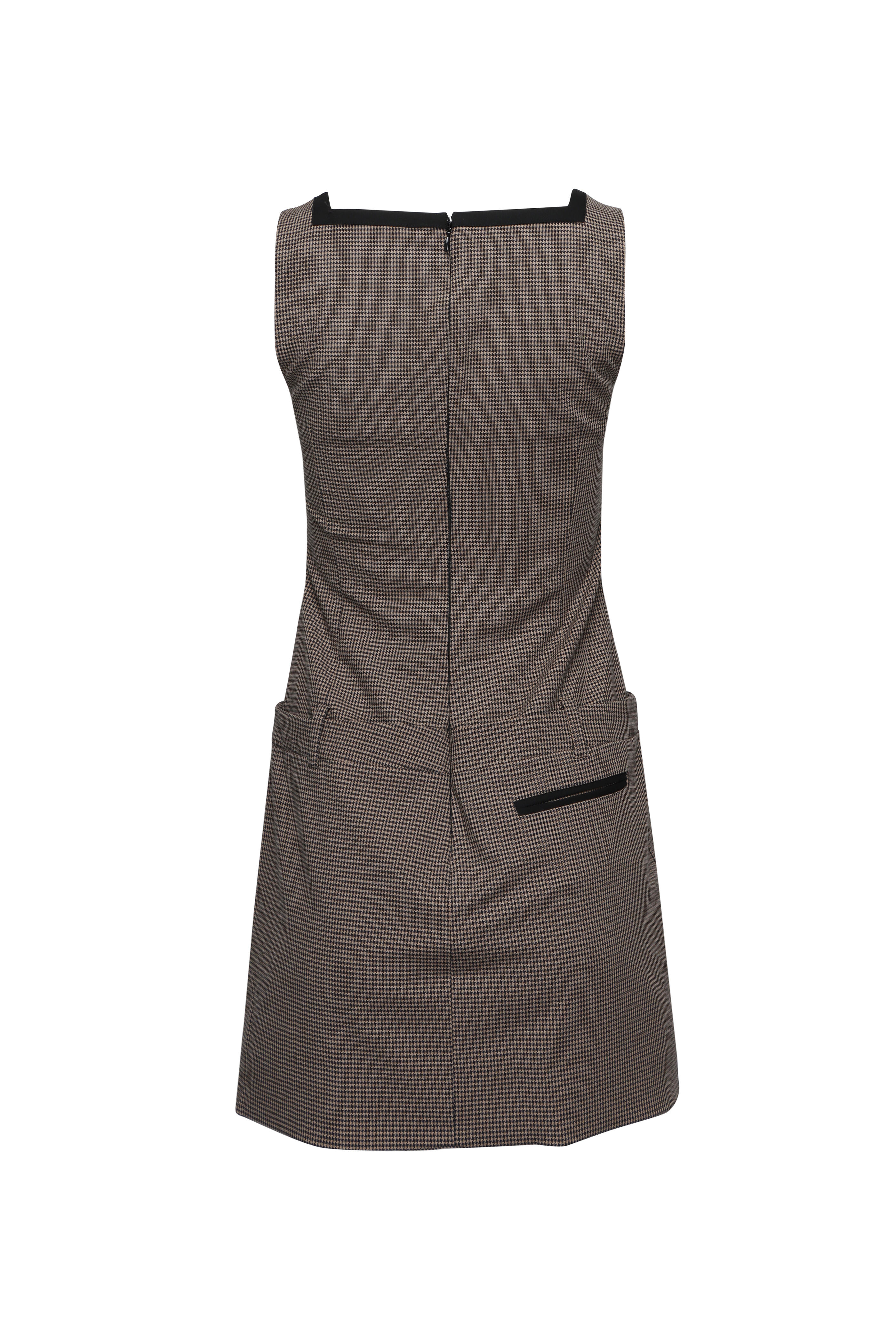 Staud - Skyla Chocolate Check Mini Dress