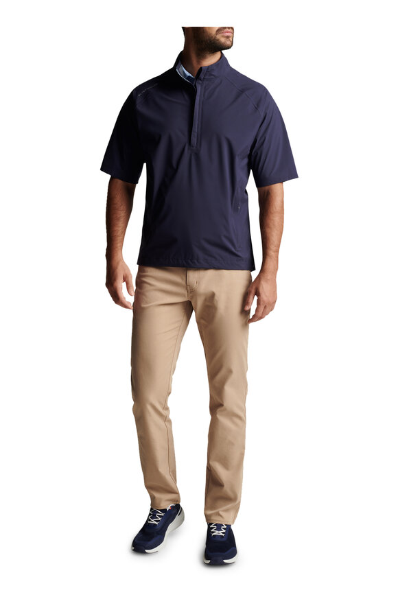 Peter Millar - Navy Shield Short Sleeve Rain Shell Quarter Zip