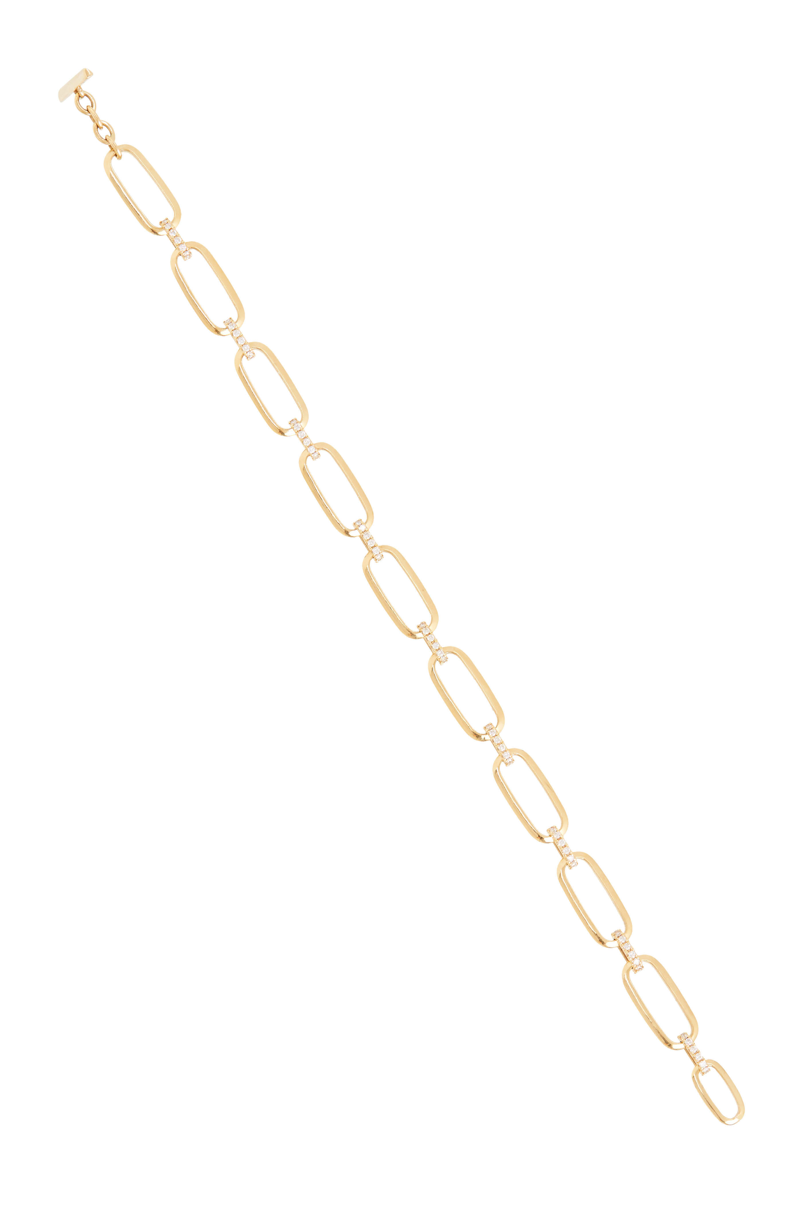 【Lizzie Mandler】Pave XS Linked Bracelet XS Knife Edge and Tennis Link Bracelet - Lizzie Mandler