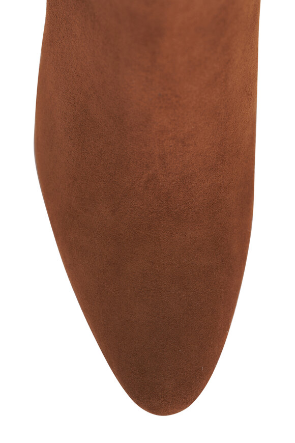 Manolo Blahnik Pitana Medium Brown Suede Tall Boot, 70mm - view 4