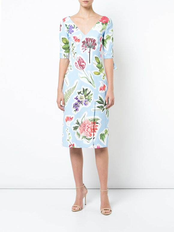 Carolina Herrera - Light Blue Floral Dress 