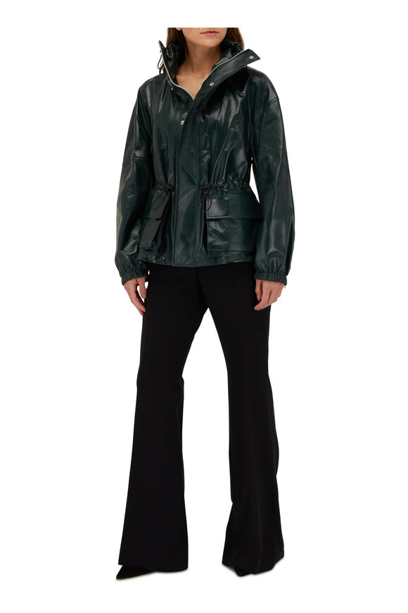 Bottega Veneta - Inkwell Shiny Leather Drawcord Jacket