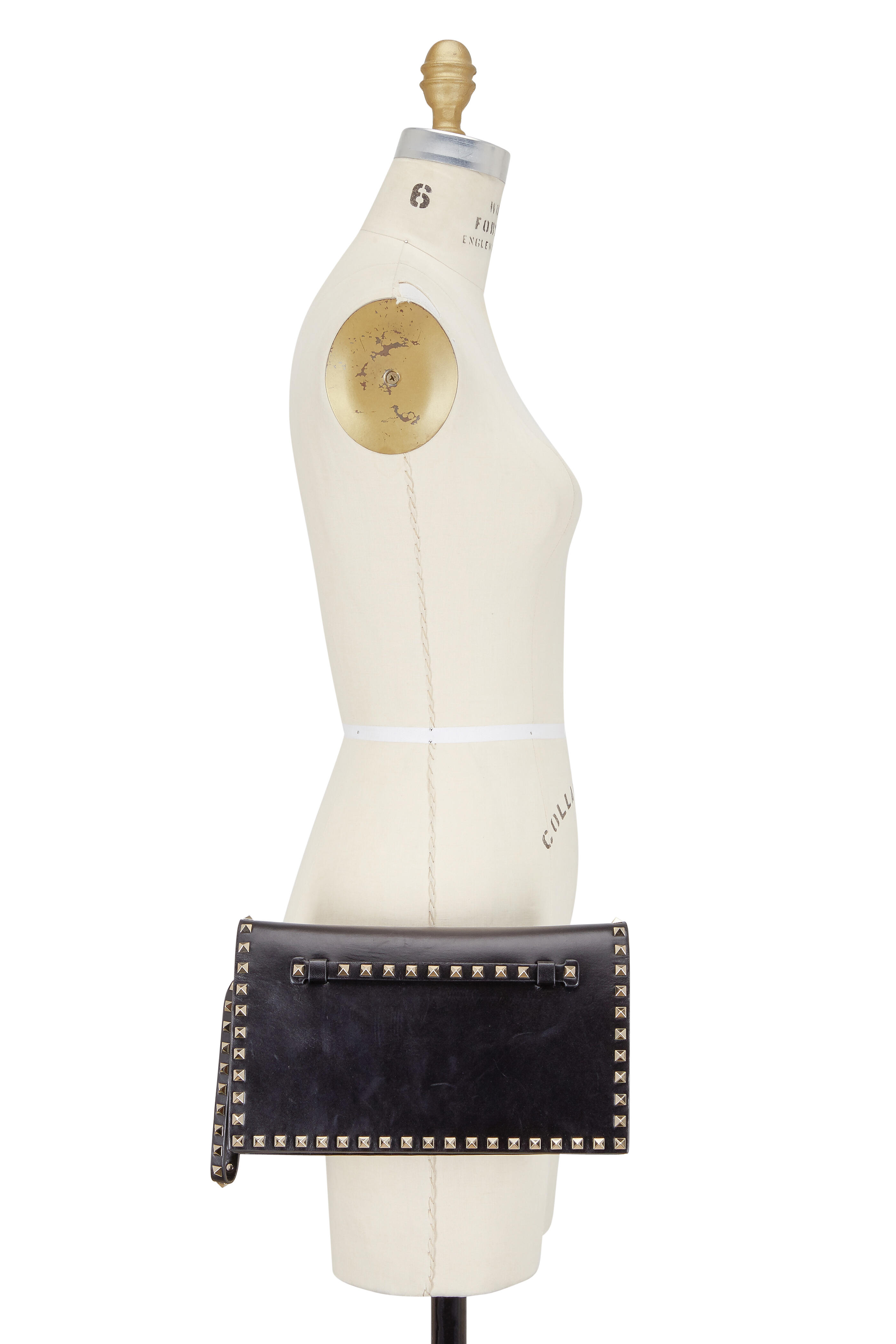 Valentino Garavani - Rockstud Black Leather Clutch