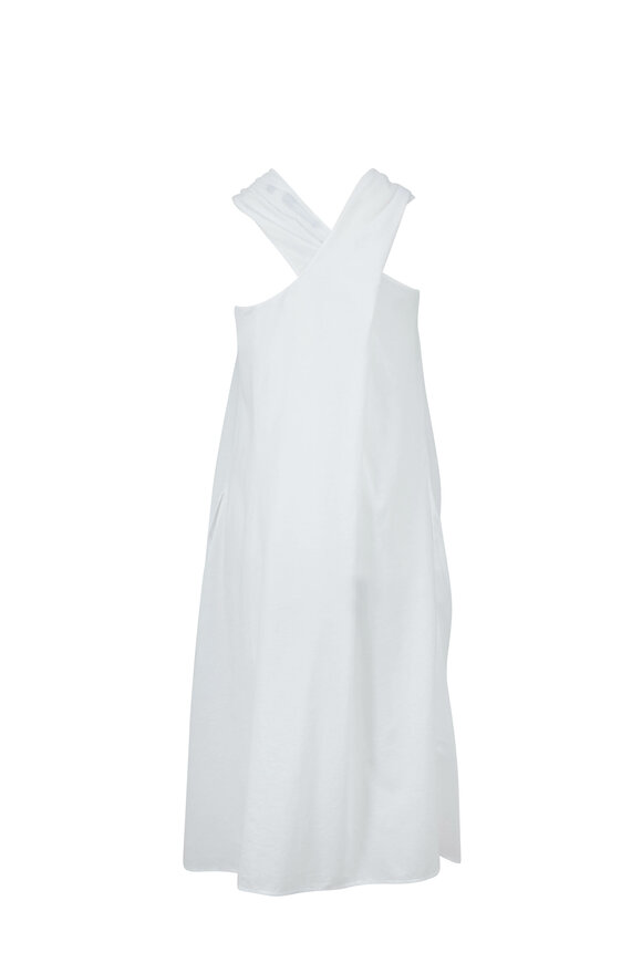 Vince - Optic White Twist Front Halter Dress