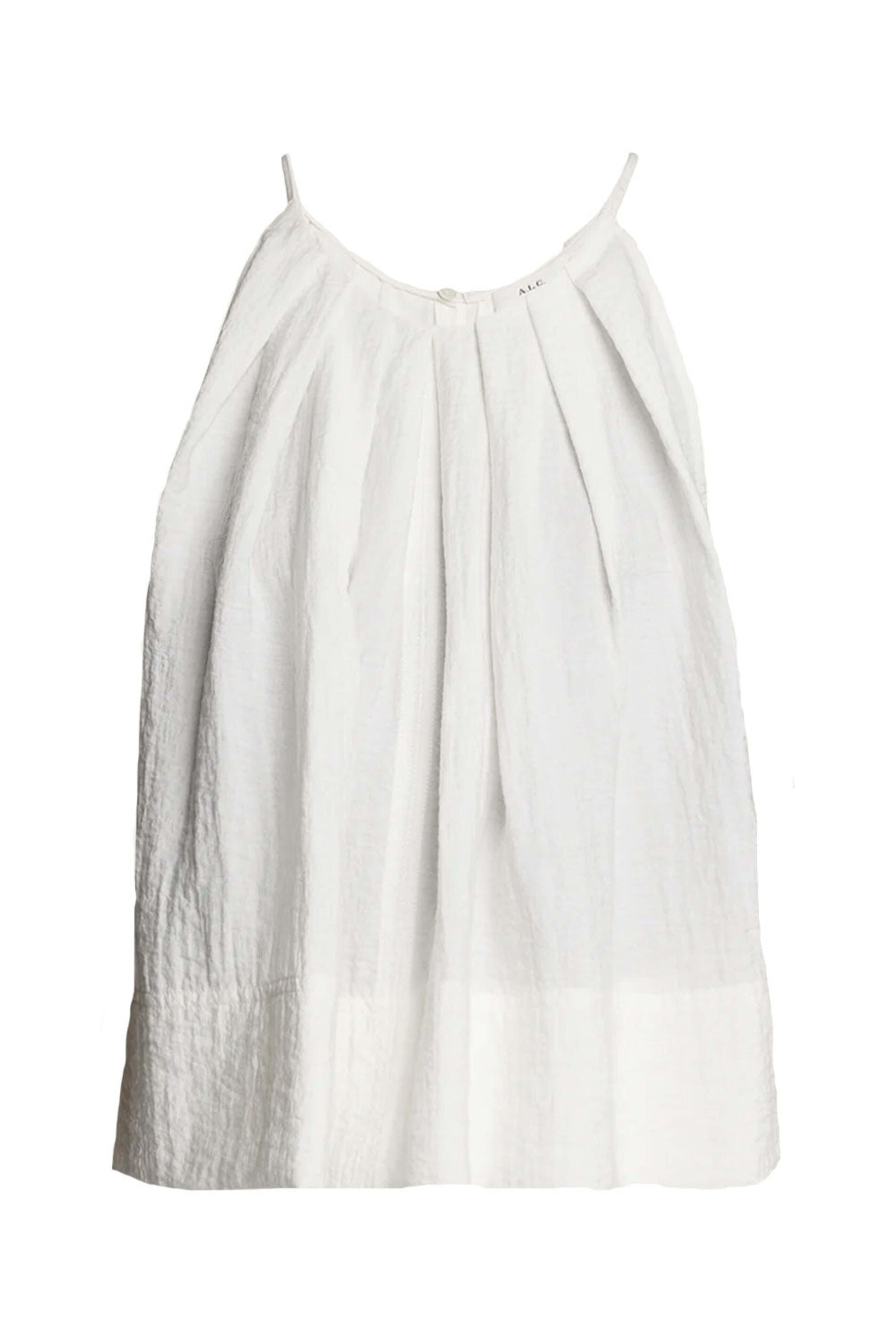A.L.C. - White Caroline Pleated Scoop Neck Top