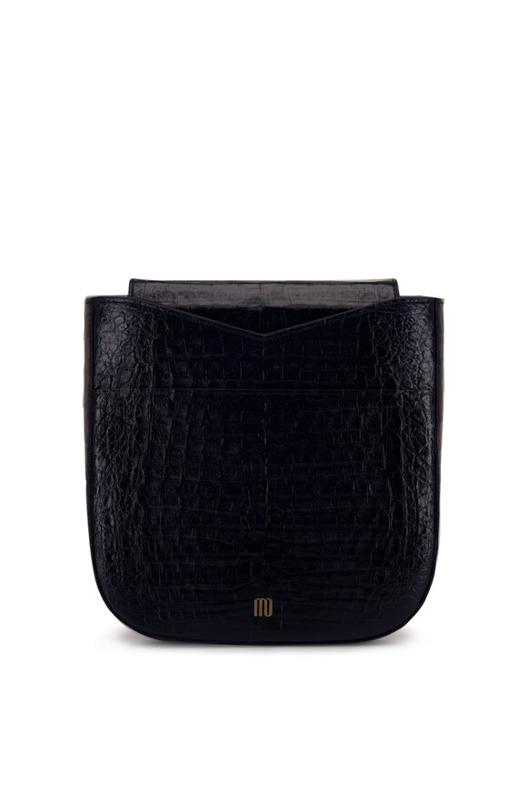 Maria Oliver - Ada Navy Blue Shiny Leather Crossbody Bag 