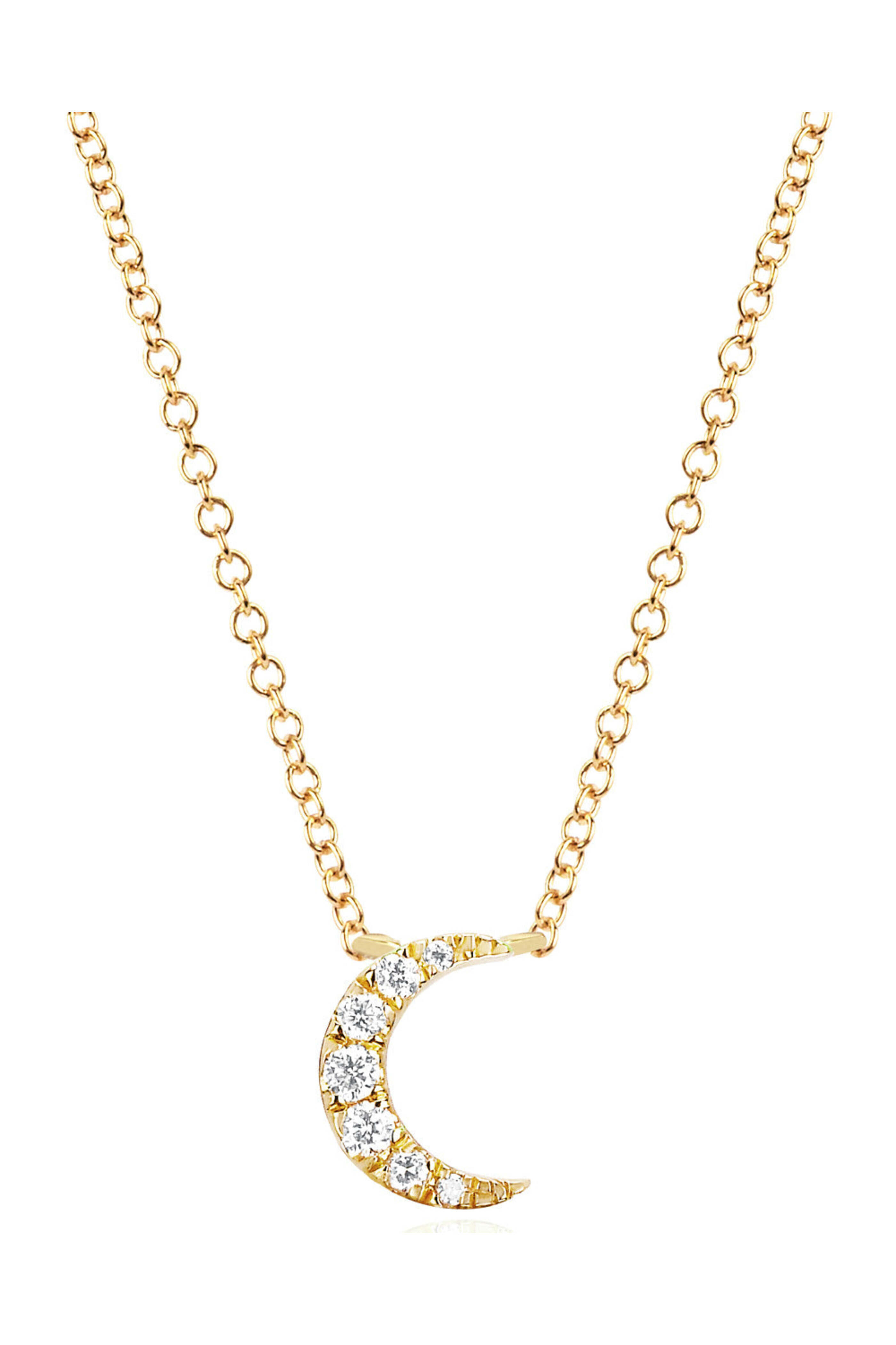 Ef Collection - Yellow Gold Diamond Moon Choker Necklace