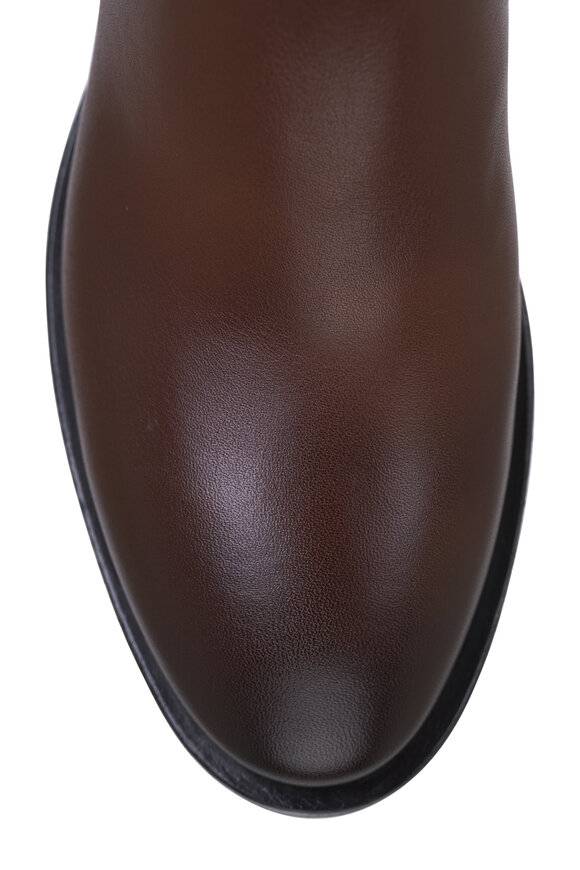 Santoni - Favours Brown Leather Tall Riding Boot 