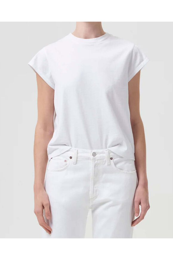 Agolde Bryce White Cap Sleeve T-Shirt - view 2