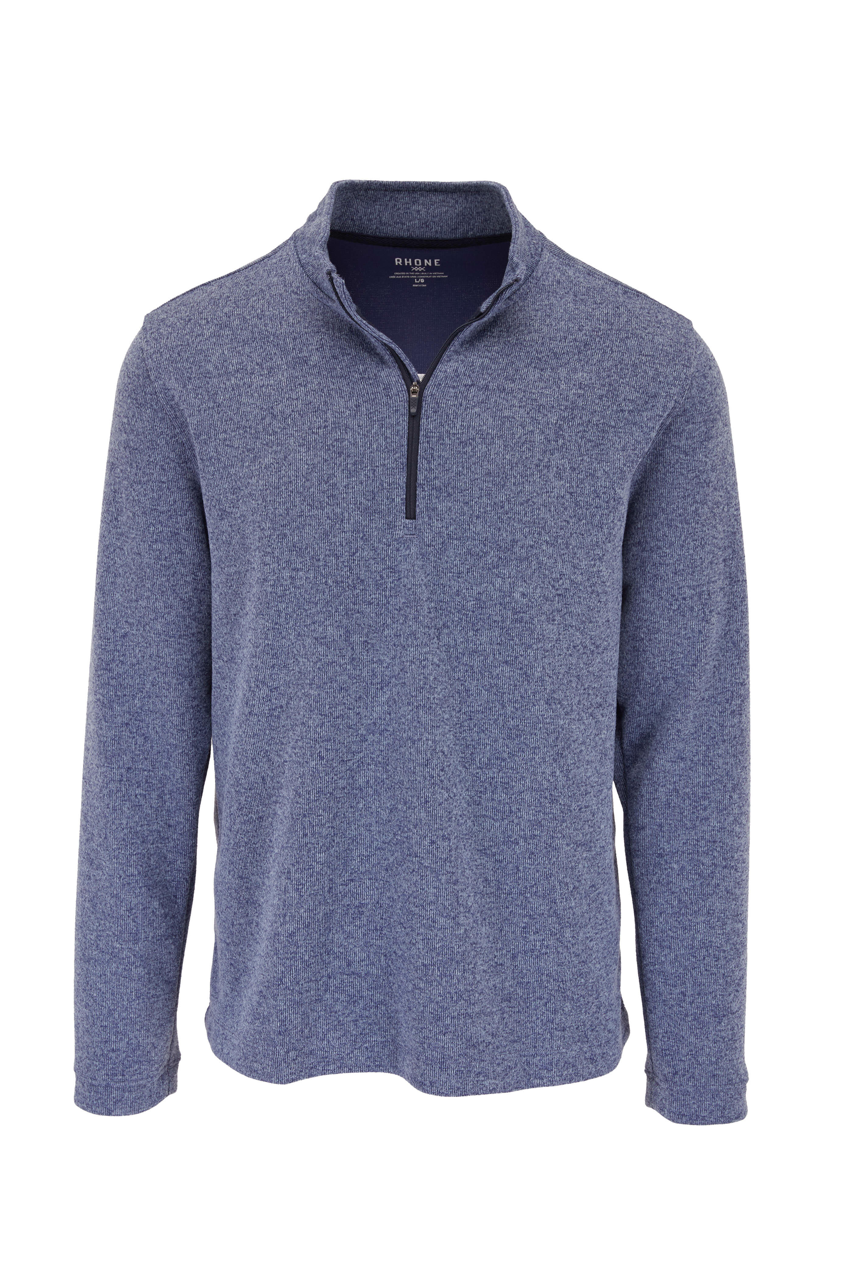 Rhone Apparel - Commuter Navy Blazer Marled Quarter Zip Pullover