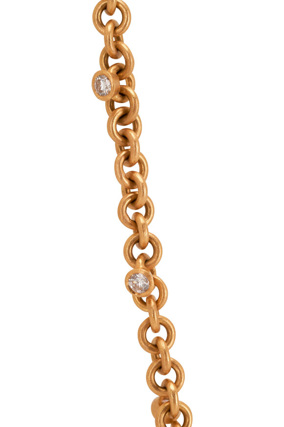 Malcolm Betts - Gold Diamond Charm Necklace