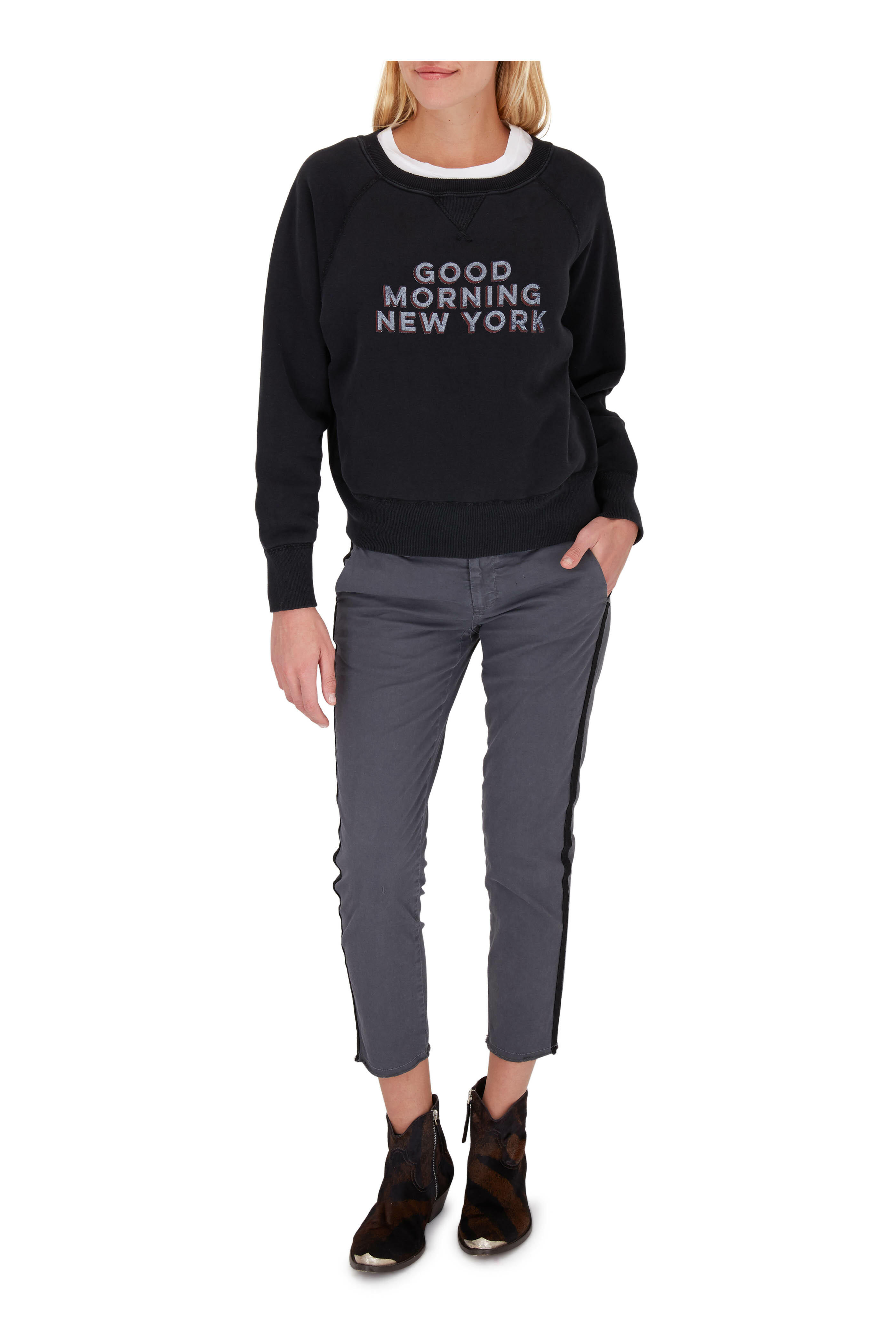 Nili Lotan - East Hampton Charcoal Side-Striped Pant