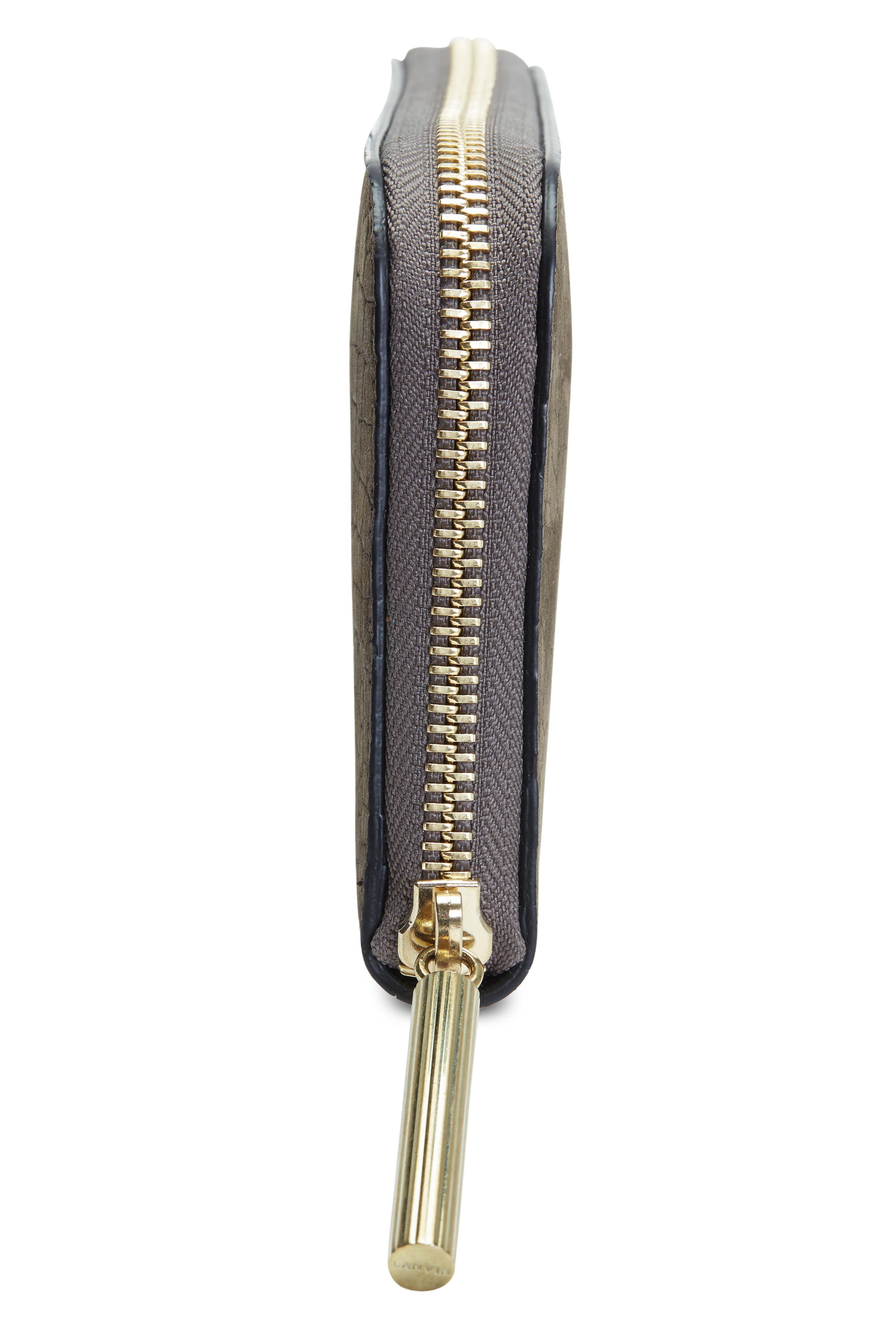 Lanvin - Gray Calfskin Zip-Around Wallet