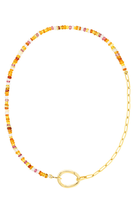Mellerio 18k Yellow Gold Lien Pierres Orange Necklace