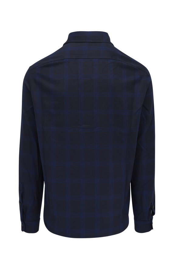 Isaia - Navy Windowpane Overshirt 