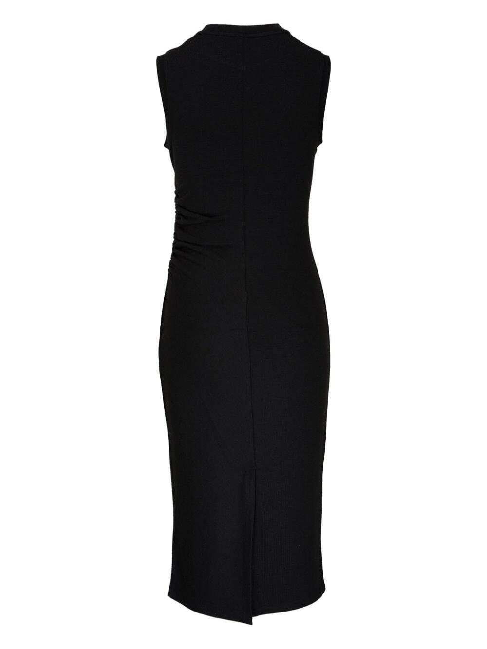 Vince - Black Sleeveless Gathered Dress