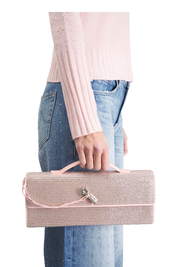 Bottega Veneta Hotfix Rose Crystal Leather Clutch - view 2