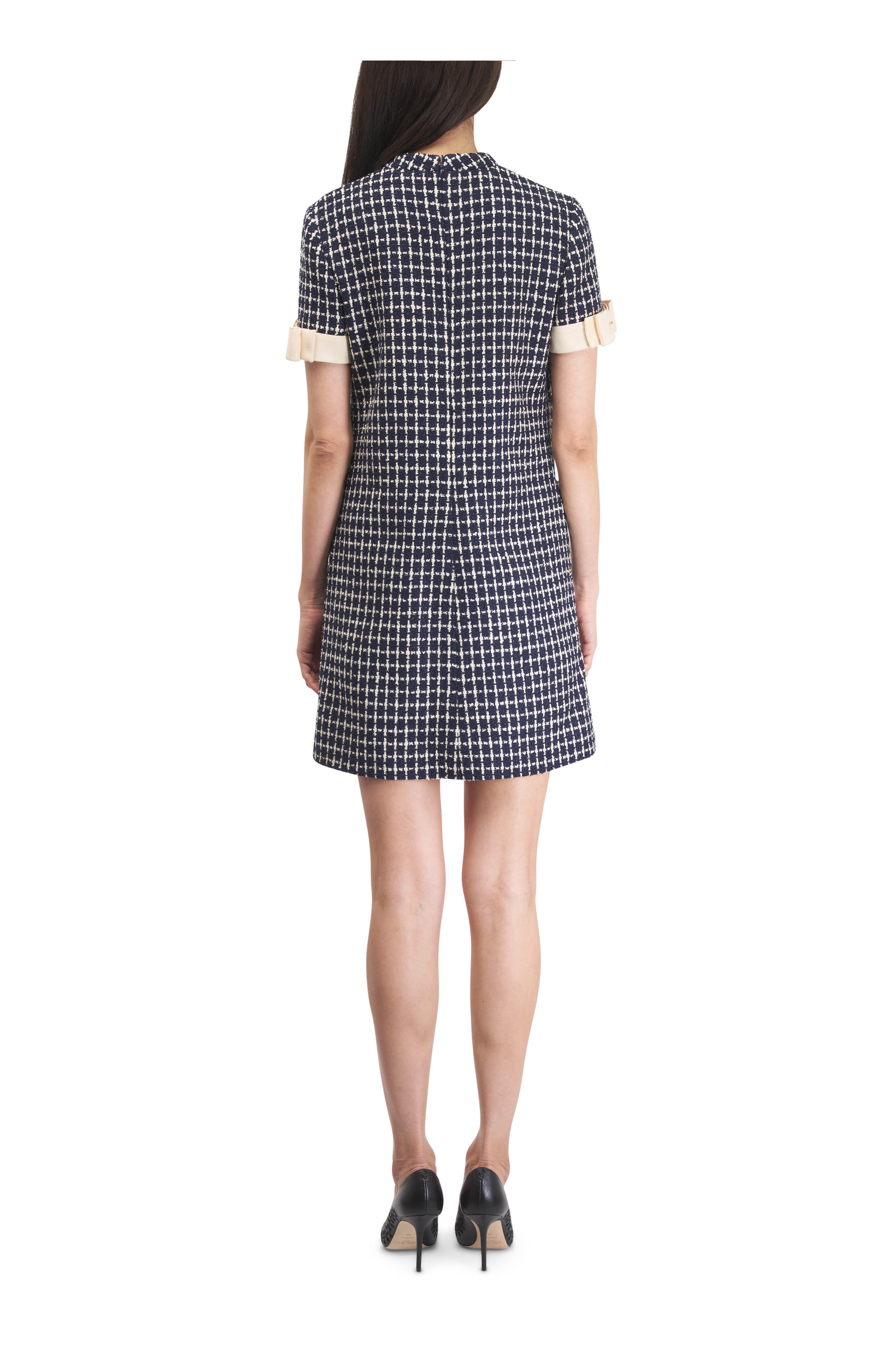 Valentino - Navy & Ivory Bouclé Mini Dress