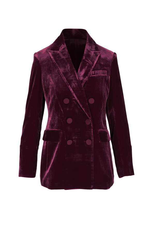 Veronica Beard - Ellette Dark Burgundy Velvet Dickey Jacket