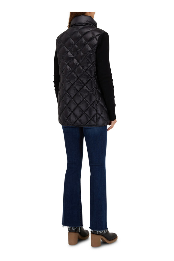 Moncler - Black Down Knit Diamond Quilted Jacket 