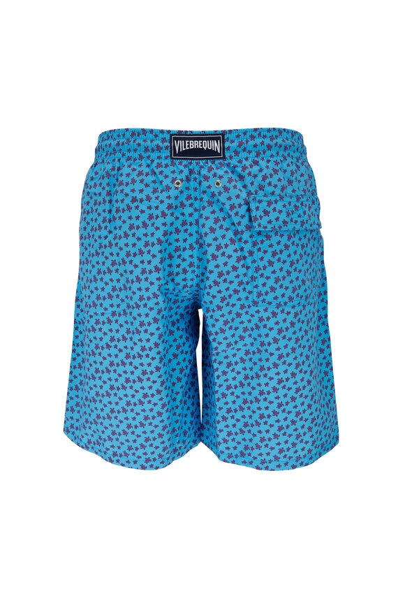 Vilebrequin - Okoa Light Blue Mini Turtles Printed Swim Trunks