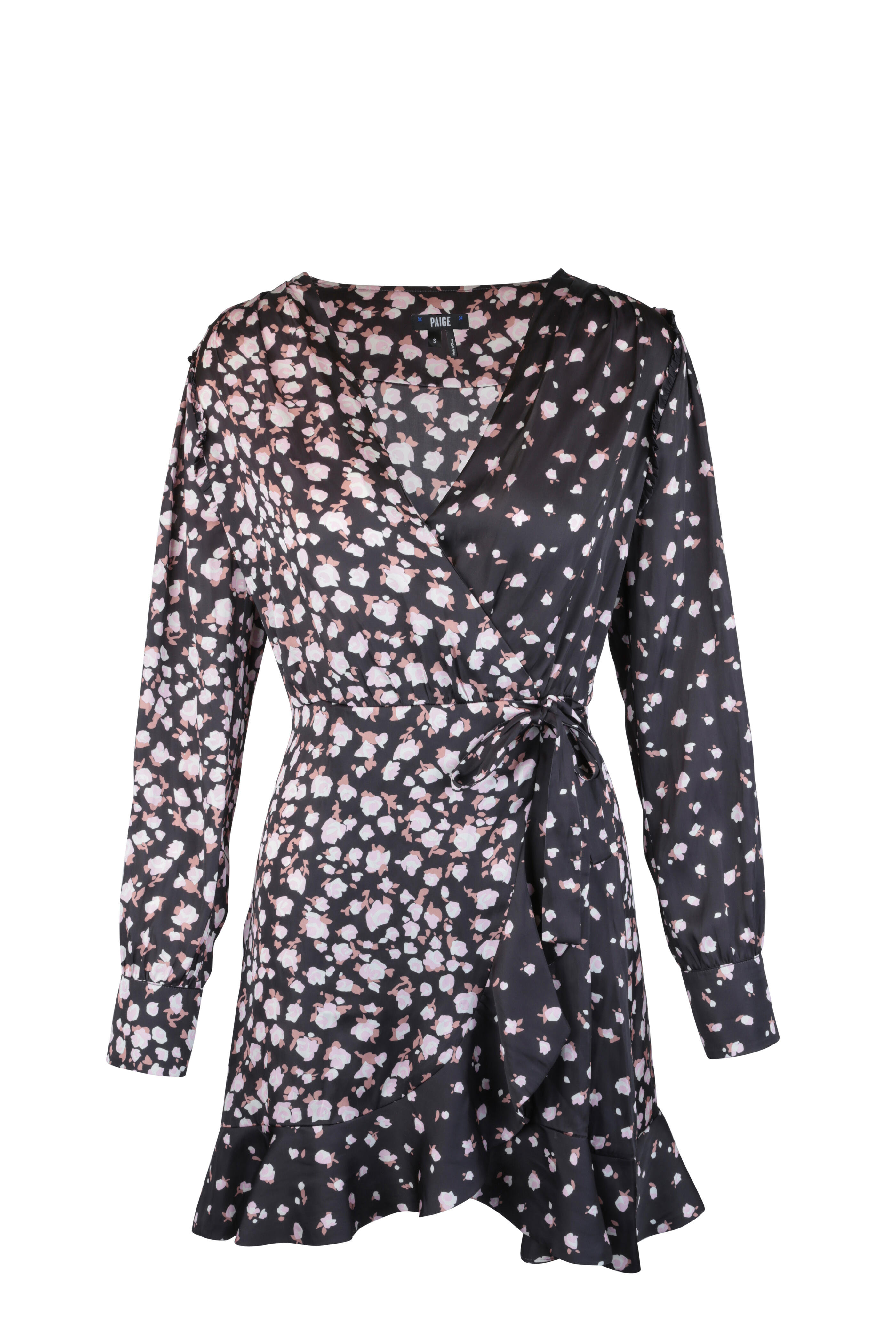 Paige - Carrie Ann Black Floral Wrap Dress